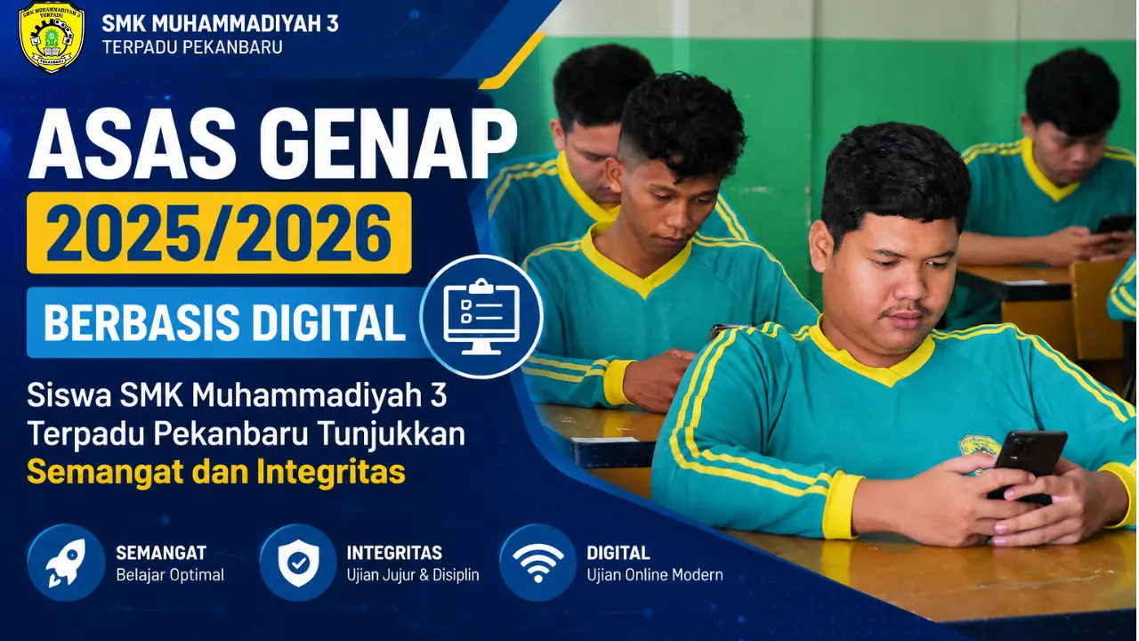 ASAS Genap 2025/2026 Berbasis Digital, Siswa SMK Muhammadiyah 3 Terpadu Pekanbaru Tunjukkan Semangat dan Integritas