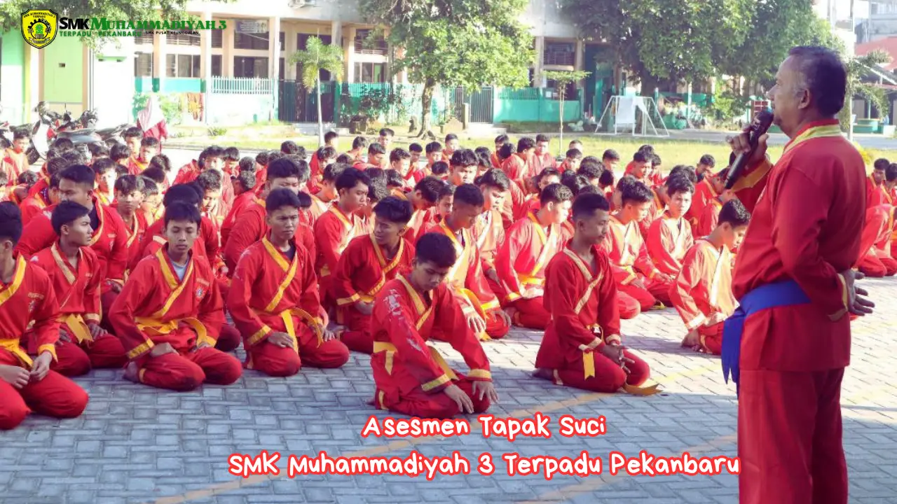 Penuh Semangat, Siswa SMK Muhammadiyah 3 Terpadu Pekanbaru Ikuti Asesmen Tapak Suci 2026